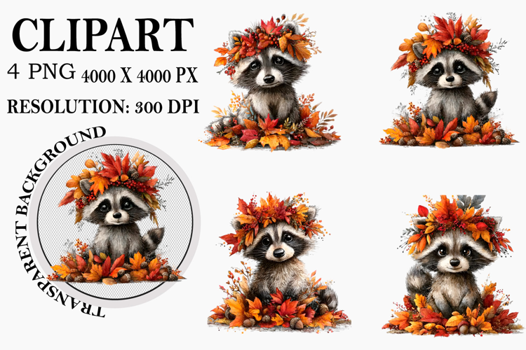 Whimsical Woodland Fall Animals Clipart Watercolor PNG