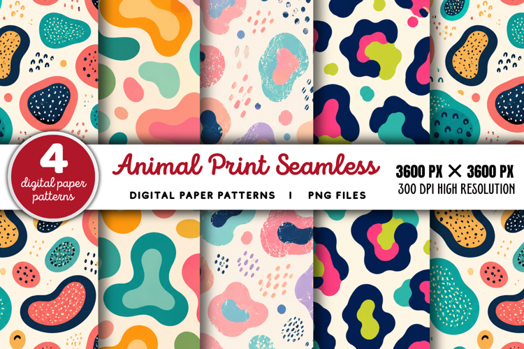 Bright Animal Print Seamless Pattern PNG