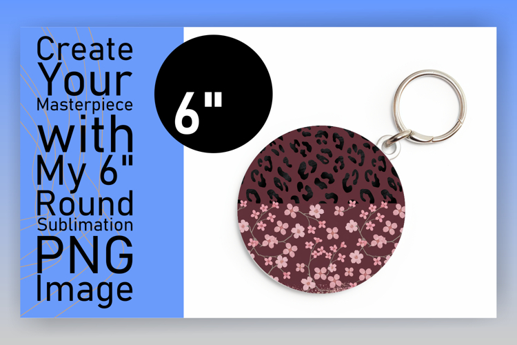 Stylish Circle Design Keychain PNG , Leopard Print