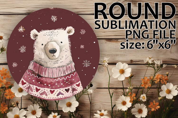 Playful Circle Design Keychain Artwork , Winter example image 1