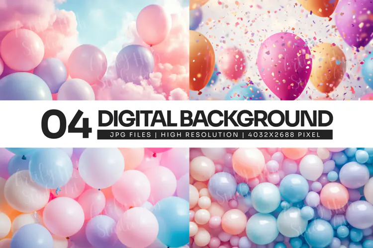 Pastel Balloon Celebration Background