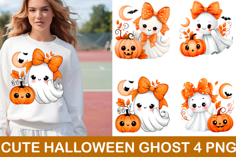 Cute Ghost Halloween Clipart Sublimation Png
