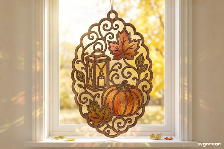 Fall Suncatcher Laser Cut | Window Decor | Glowforge example image 1