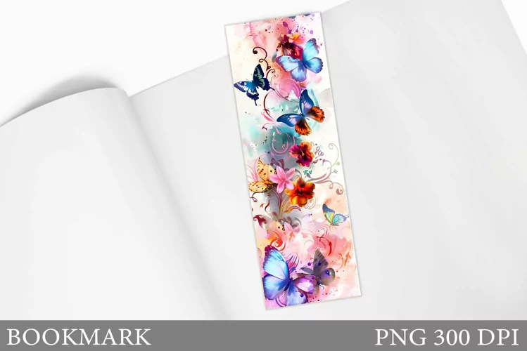Butterfly Bookmark Sublimation. Flowers Bookmark Design
