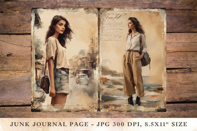 Printable Junk Journal Pages young girl 1 example image 1