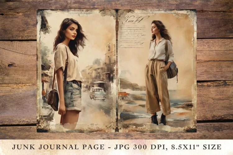 Printable Junk Journal Pages young girl 1
