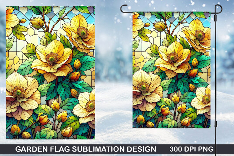 Flowers Garden Flag Sublimation| Autumn Garden Flag PNG