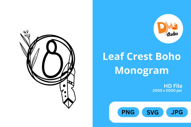 Leaf Monogram Svg Image 13