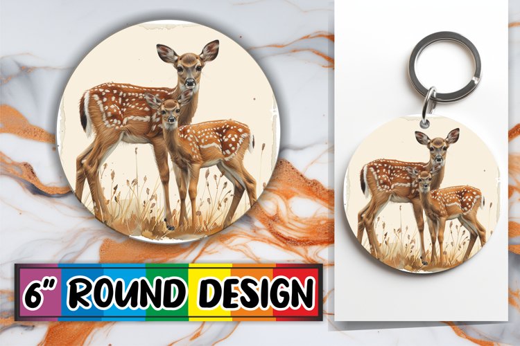 Modern Sublimation Circle Keychain Assortment example image 1