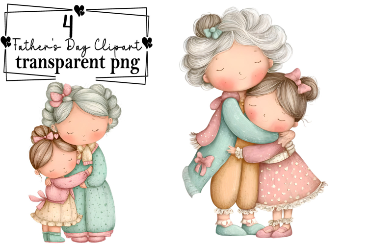 Whimsical Father’s Day Clipart Watercolor PNG example image 1