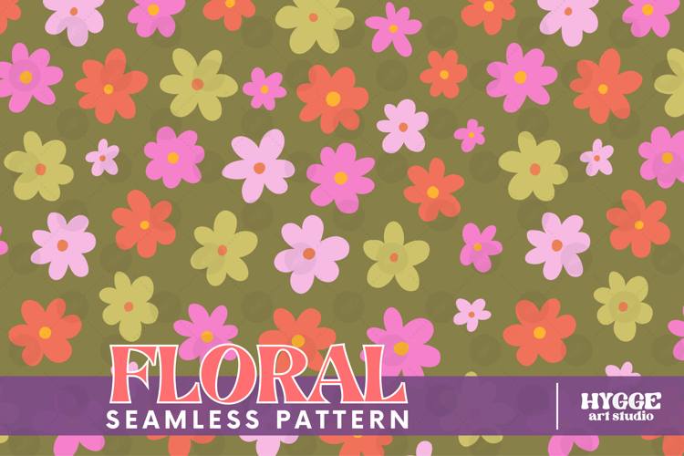 Retro Flowers Seamless Pattern Floral Png Sublimation Daisy