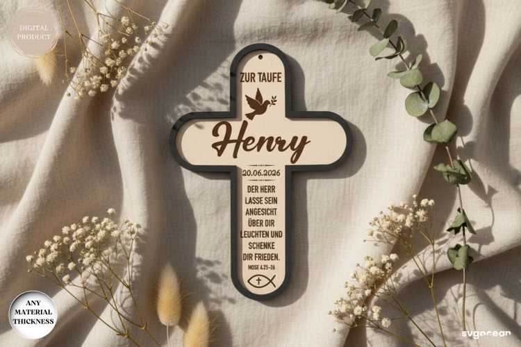 First Communion Cross Laser Cut | Custom Name Cross | SVG