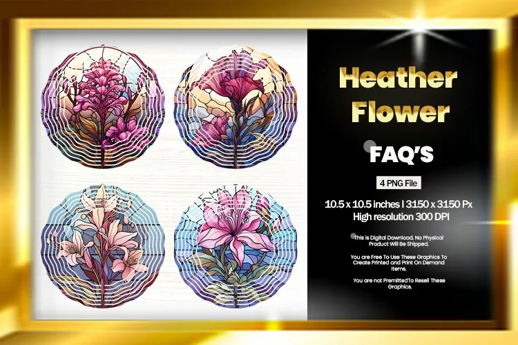 Heather Flower Wind Spinner Sublimation - 04 Variations