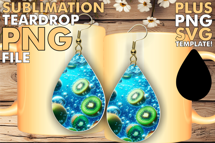Joyful TEARDROP Earrings Art, 3D Fruits