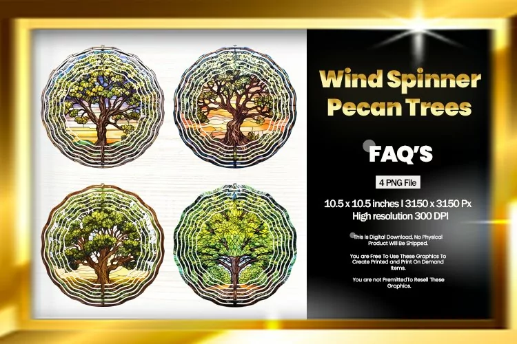 Pecan Trees Wind Spinner Sublimation - 04 Variations