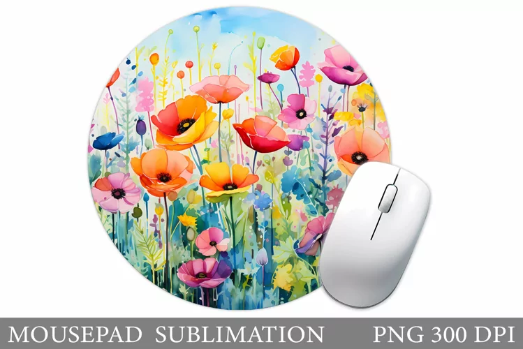 Wildflowers Mouse Pad. Flowers Mouse Pad Sublimation