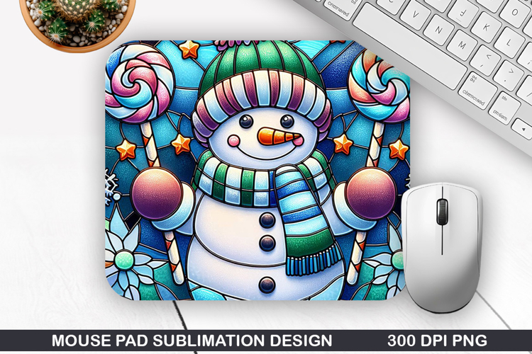 Snowman Mouse Pad Sublimation, Christmas Mouse Pad PNG