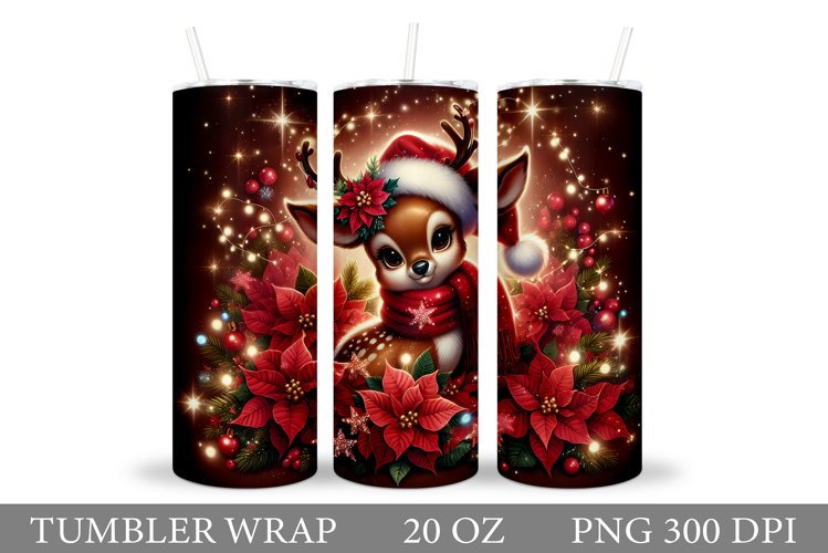 Christmas Deer Tumbler Design. Christmas Tumbler Sublimation