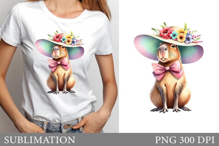Funny Capybara Sublimation. Cute Capybara T-Shirt Design