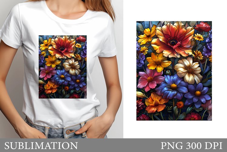 Flowers Sublimation. Flowers T-Shirt Sublimation example image 1