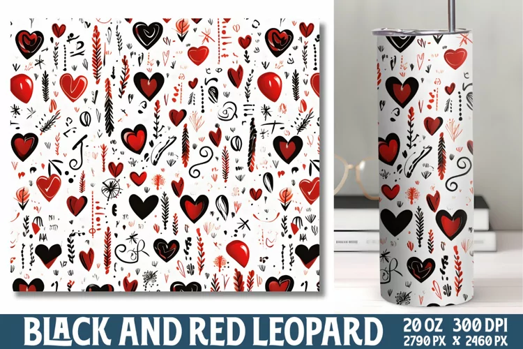Valentine Red and Black Tumbler Wrap