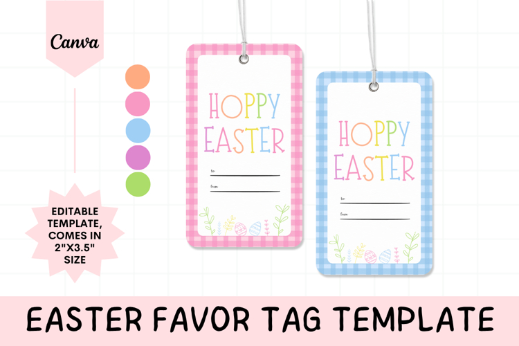 Editable Easter Hang Tag Canva Template - 2