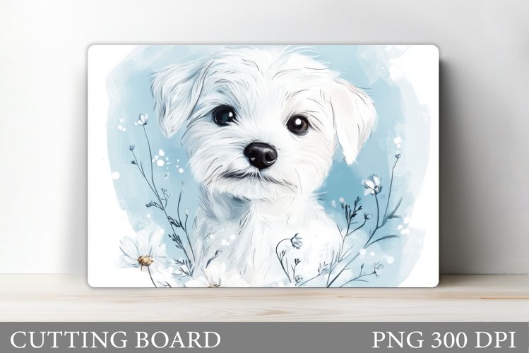 Cute Dog Cutting Board Design. Cute Dog Sublimation example image 1