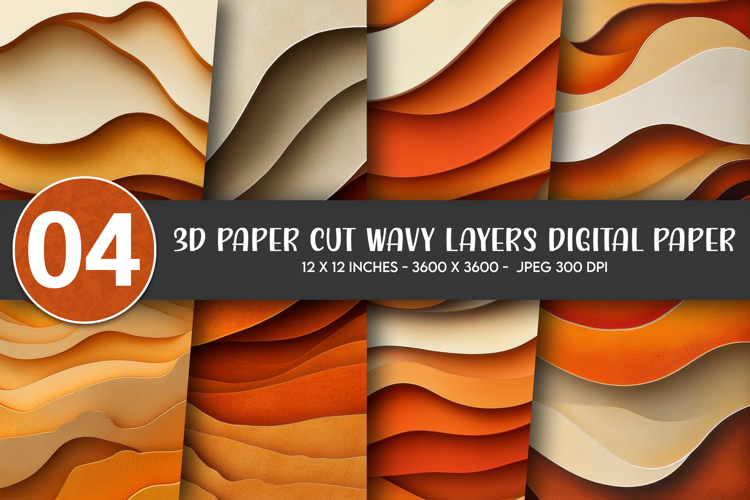 3D Paper Cut Digital Paper