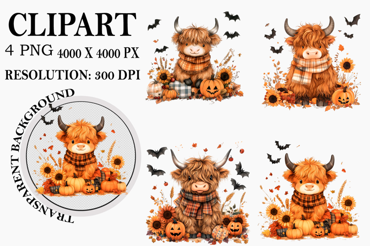 Halloween Sublimation Clipart Watercolor PNG