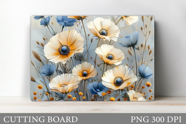 Flowers Cutting Board Design. Flowers Kitchen Cutting Board example image 1