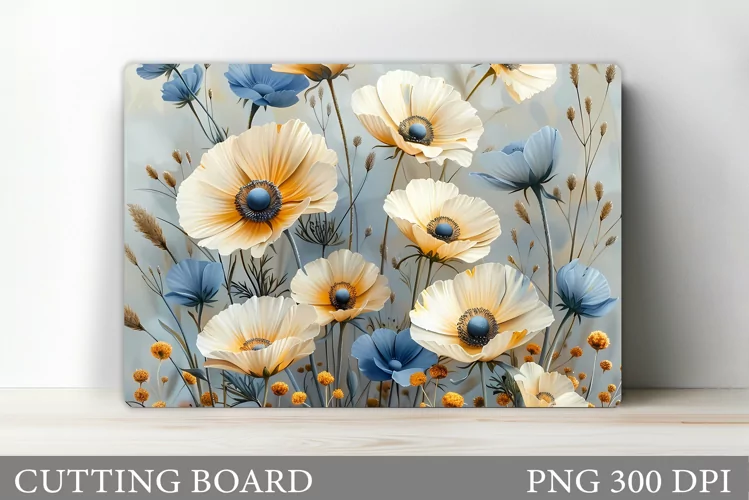Flowers Cutting Board Design. Flowers Kitchen Cutting Board