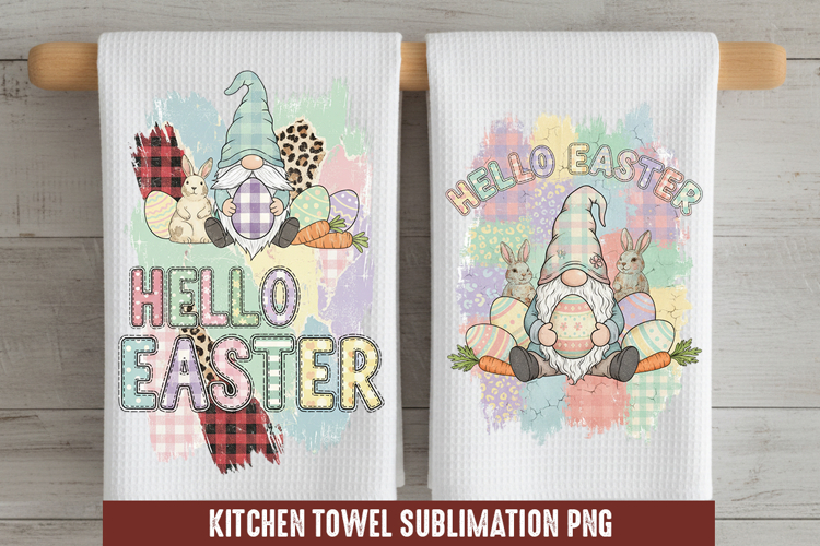 Hello Easter - Kitchen Towel Sublimation, Kitchen Towel