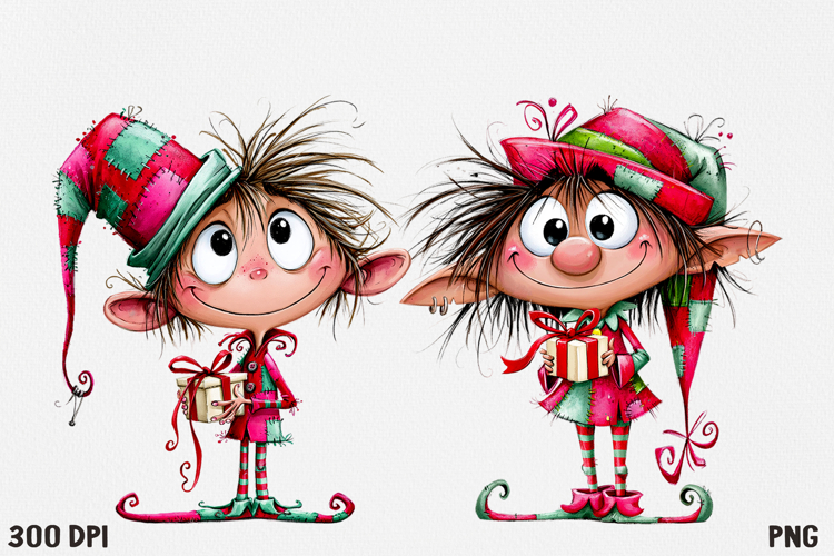 Whimsical Christmas Character Clipart PNG, Cute Holiday