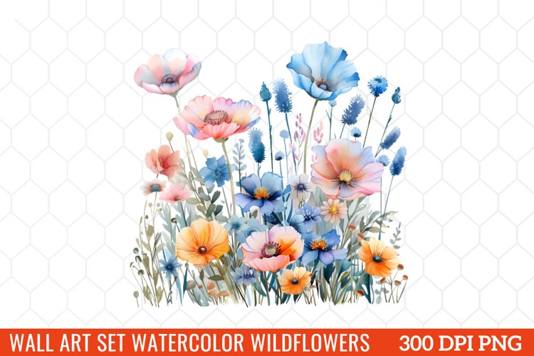 Watercolor Wildflowers Clipart example image 1