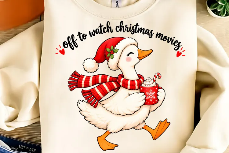 Off To Watch Christmas Movies PNG, Funny Christmas PNG