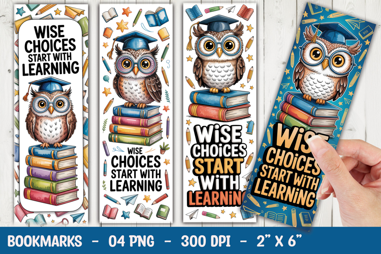 Owl Back to School Animal Bookmark Sublimation PNG