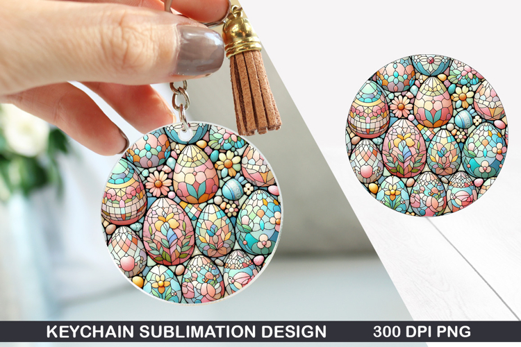 Flower Keychain Sublimation - Spring Keychain PNG Design