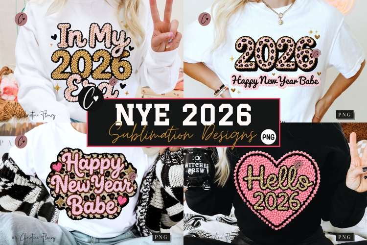 Latch Hook Happy New Year Babe PNG - 4 Designs