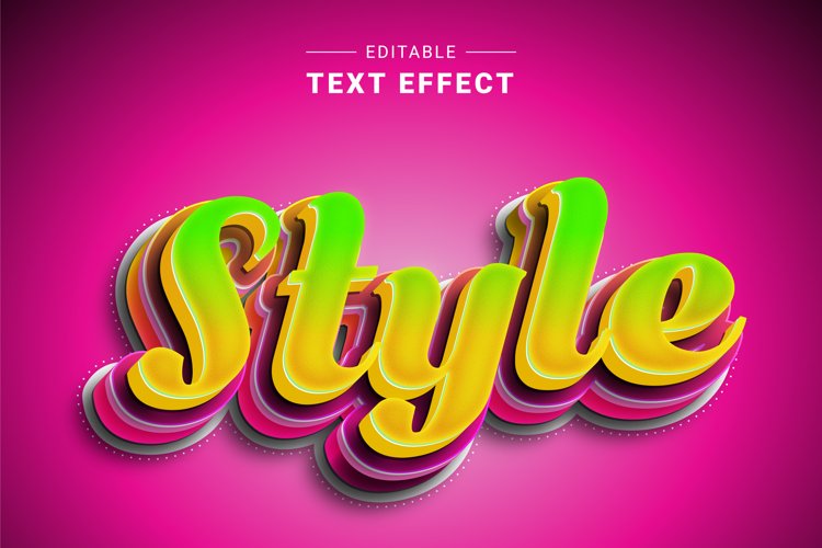 Editable Text Effect for Illustrator. Vector Graphic styles