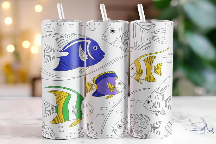 Fishes Tumbler Wrap | Sublimation | Tumblers