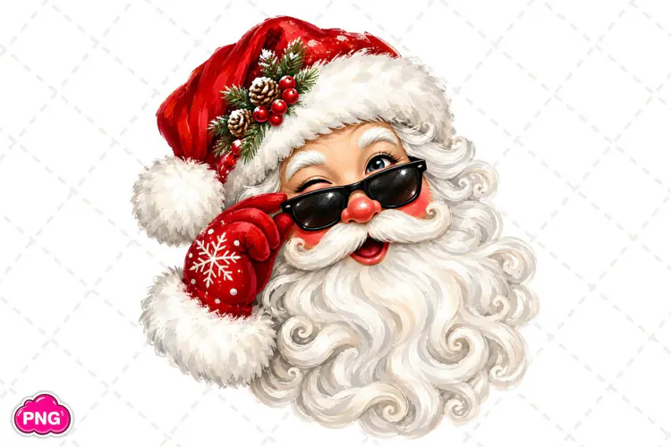 Christmas Santa Heart PNG, Trending Christmas PNG, Santa PNG