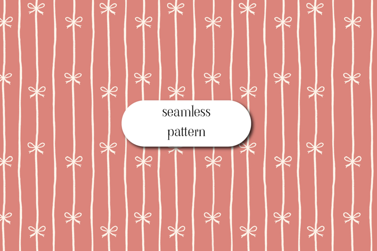 Cute Hand-Drawn Bow Stripe Seamless Pattern Design