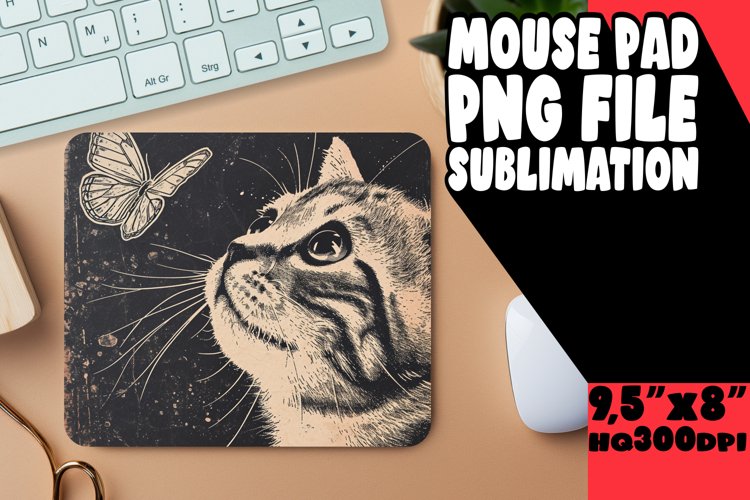 Delightful Cat Sublimation Pad example image 1
