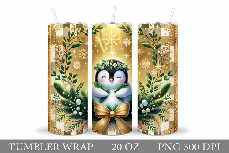 Christmas Penguin Tumbler. Christmas Tumbler Sublimation