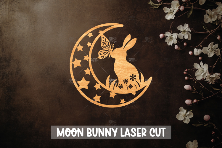 Moon Bunny Laser Cut Design I Bunny Paper cut