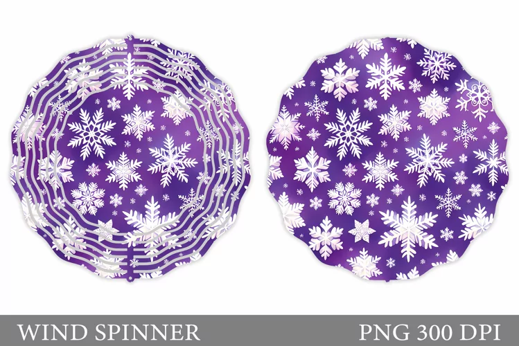 Snowflakes Wind Spinner. Snowflakes Spinner Sublimation