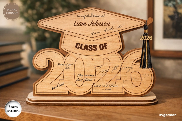 Class of 2026 Graduation Sign Laser Cut | Glowforge | SVG