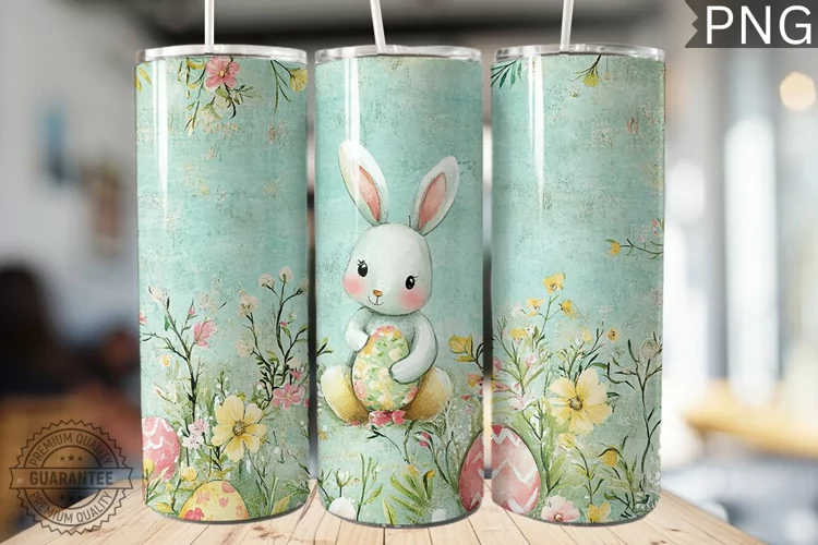 Spring Easter Tumbler Wrap - High Quality 300 Dpi