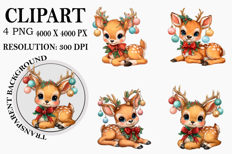 Whimsical Christmas Santa Girl Clipart Watercolor PNG
