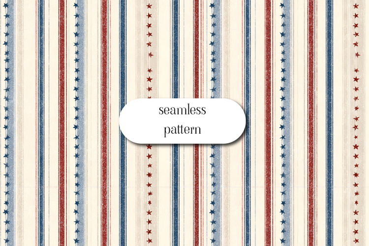Vintage Patriotic Stripes Seamless Pattern Stars USA